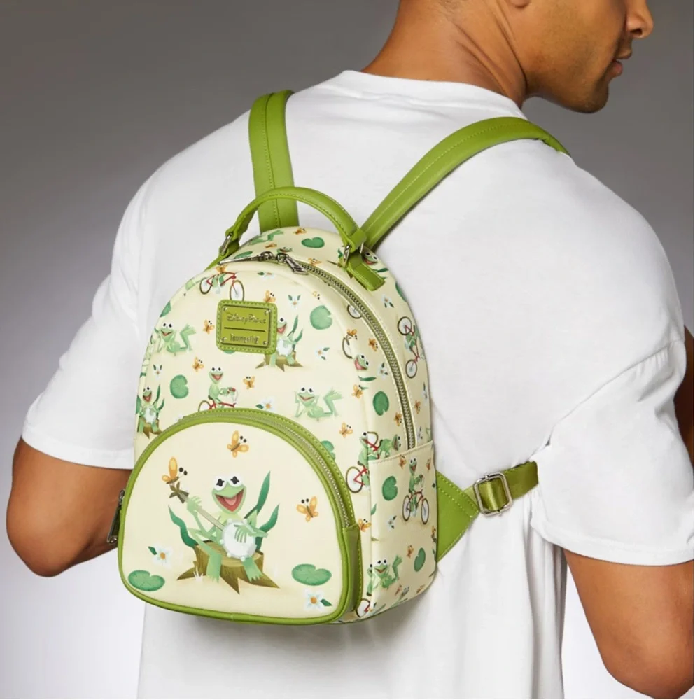 DISNEY PARKS KERMIT LOUNGEFLY MINI BACKPACK - THE MUPPETS NEW WITH TAG
